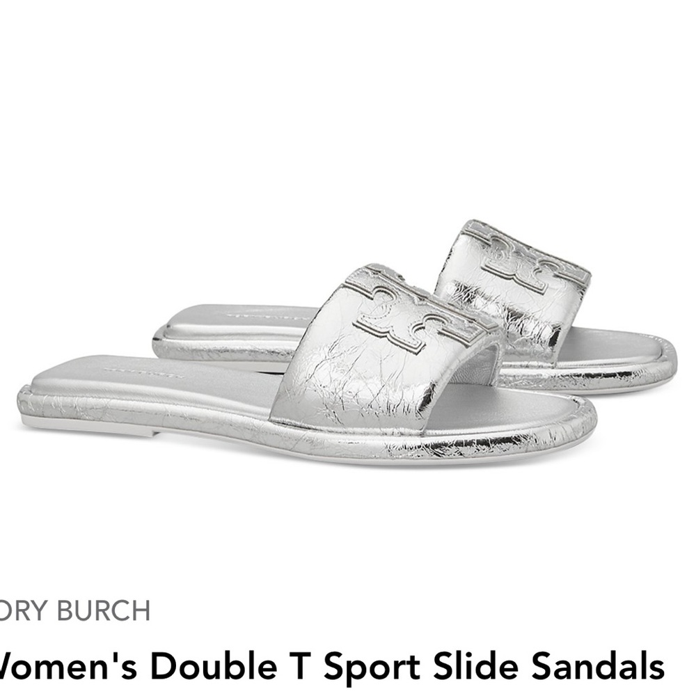 Tory Burch silver slide /Nappa leather